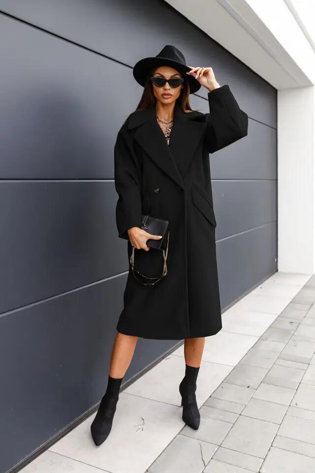 Fall and Winter Woman&prime;s Coats Ladies Jackets Double Cotton Solid Turn Down Collar Long Coats for Women