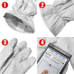 White Thickening ESD Anti Static Heat Resistant Gloves 5mm Grid Style