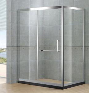 China Sliding Rectangular Shower Cubicle Mirror Full Stainless Materials With Stainless Steel Wheels factory
