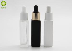 China Cosmetic Custom 10 Ml Essential Oil Bottles White Black Frosted Square factory