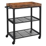 Small Trolley Cart for Sale, Industrial Wooden Rolling Cart, Rolling Cart for