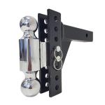 Black Chrome Trailer Spare Parts 7500lbs 7-1/2 " Adjustable Dual Ball Hitch