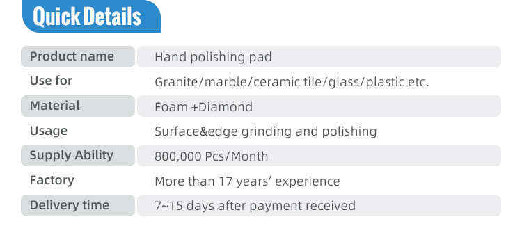 Eco-friendly Diamond Grinding Tools for Hand Polishing Stone and Porcelain Surfaces