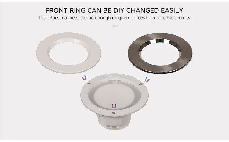 9W 3CCT LED Adjustable Downlights IP44 Hole 90mm Led Downlights Dimmable Magnetic