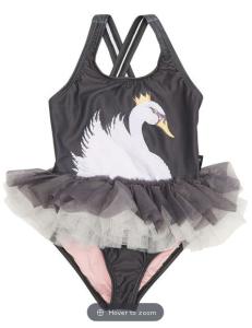 China Cute Children 3D Swan Pattern Bikini Toddler Kids Baby Girls Tulle Patchwork Swimwear Sleeveless Swimsuit Bathing Suit B factory