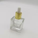 30 Ml 35 Ml Essential Oil Container Glass Flat Shoulder Transparent Dropper