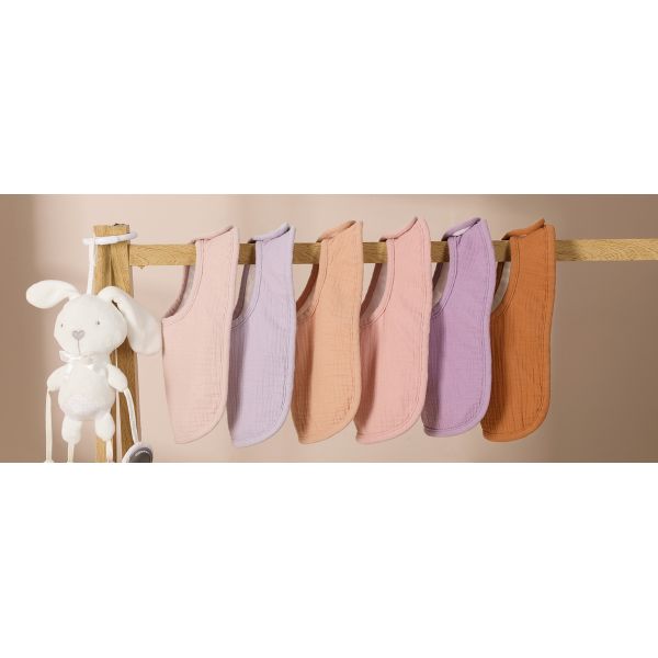 6-Pack Muslin Baby Bibs for Unisex Boys Girls, Cotton Baby Drooling and Teething Bibs