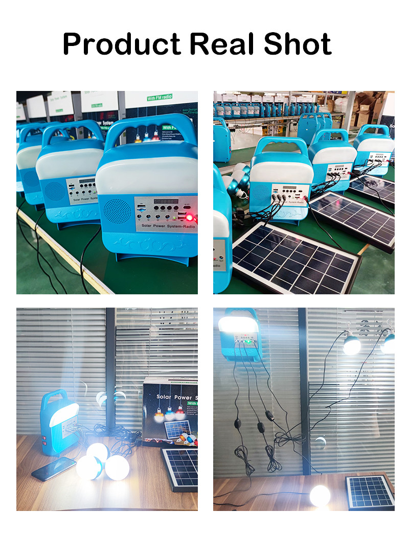 IP65 ABS Household Solar Portable Lighting Lithium Battery 5V Audio Charging