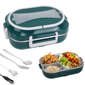 China Electric Lunch Box For Adults Fast 60W Heated Lunch Box For Adult 12V/24V/110V/220V Dark Green factory