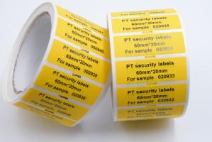 China PET Film Security Seal Total Transfer Tamper Evident Label Material factory
