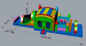 China High Strength Jumping Obstacle Course Bounce House Lead Free Customized Design factory