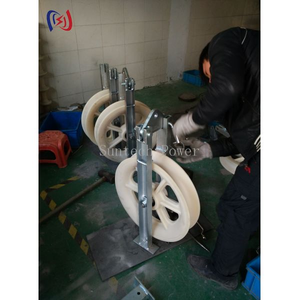 508mm Large Diameter Rope Pulley Single Nylon Sheaves Galvanized Conductor Stringing Block