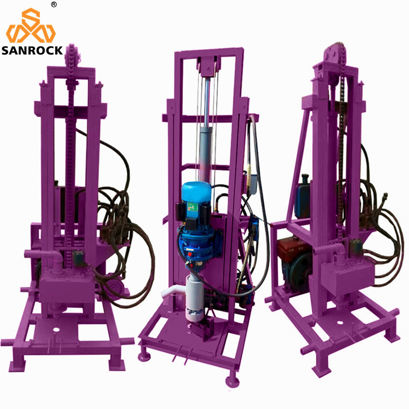 Hydraulic Trailer Mounted Water Well Drilling Rig for Drilling Depth of 120m and 200 KG Capacity