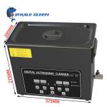 6.5L Dental Ultrasonic Cleaner 180W 1.43 Gallon Black Stainless Steel Cleaning