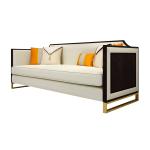 Lobby Furniture solid wood sofa with Cotton linen Upholstered Sofa in 2+3 seat