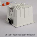 Warm White Canless Square LED Spotlight 7W anti glare 3 Inch Cob Type