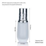 45ml White Glass Frosted Cylindrical Bottle With Silver Lid For Cosmetic Glass