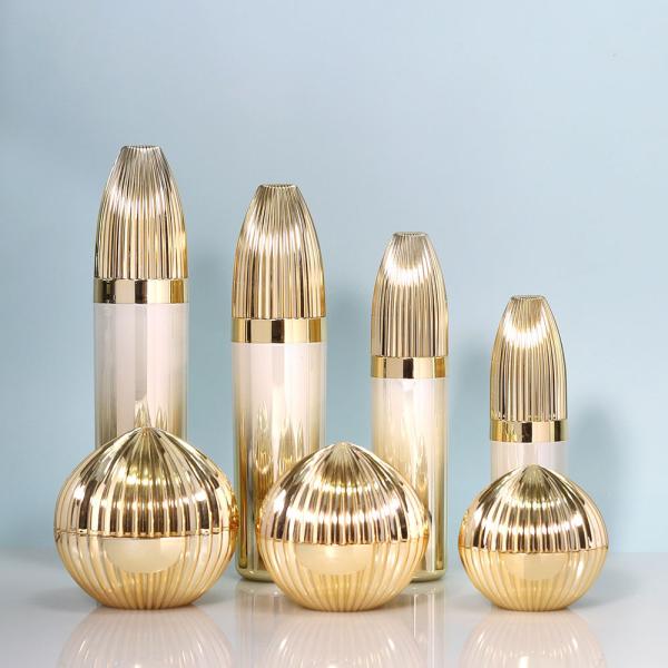 Electroplate Luxury Acrylic Set Liquid Foundation Bottle Face Cream Jar Pumb