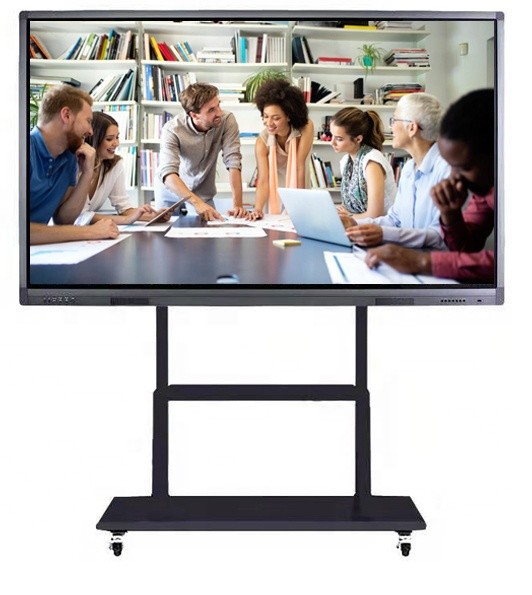 65 Inch Floor Standing Digital Signage for Educational Institutions Multi-Touch Interactive Whiteboard With Mobile Stand