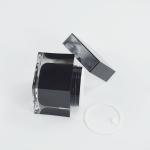 Acrylic Collar Jar for Skin Care Cream in Thick Wall Square Shape Customized