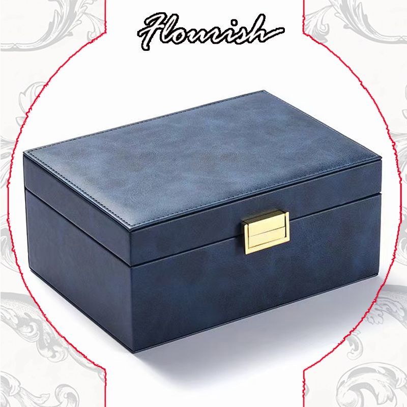 Custom Hot Stamping Logo Navy Color Rigid Cardboard Jewelry Sets Packaging Box