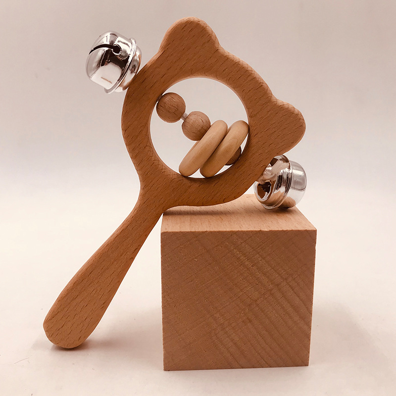 Musical Wooden Rattle Montessori For Baby Crib Toys Baby Educational