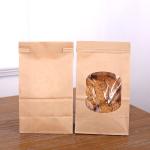 Gravure Printing Brown Kraft Food Paper Bags For Cookie Packing