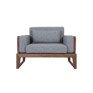 China Chinese modern style Joyful ever furniture Hotel lobby sofa by Walnut wood with Movable fabric cushion factory