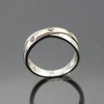 Women Jewelry 925 Silver Red Cubic Zircon Crossover Ring (JY063)