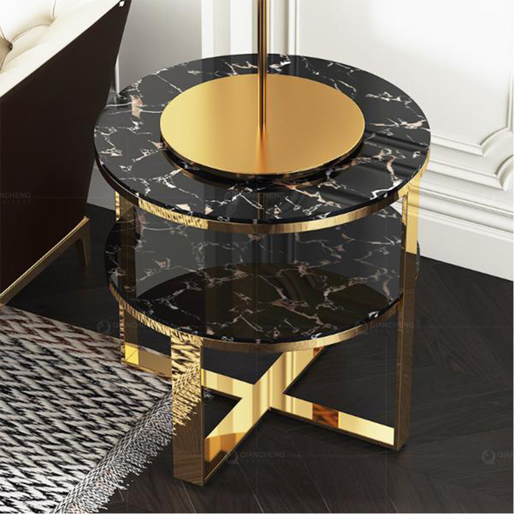 Mirror Gold Stainless Steel Side Tables Metal Dining Room Furniture