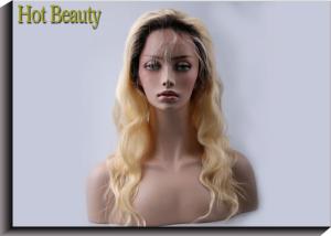 China Hand - Tied Full Lace Blonde Human Hair Wigs / Brazilian Virgin Remy Hair factory