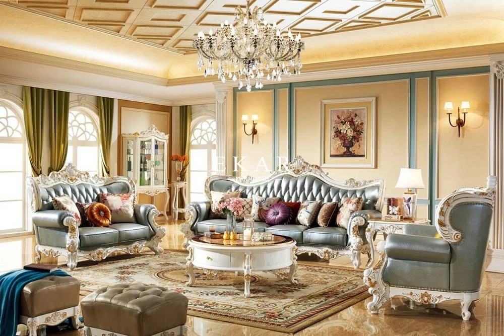 Antique Luxury Classic European Furniture Living Room Sofa Set