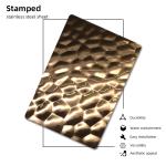 201 304 316 Rose Gold Water Ripple Hammered Stainless Steel Sheet 0.5mm 0.8mm 1