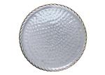Kitchen Hammpered Gold Rim Crystal Glass Plates 22cm Handmade Dinner Plate