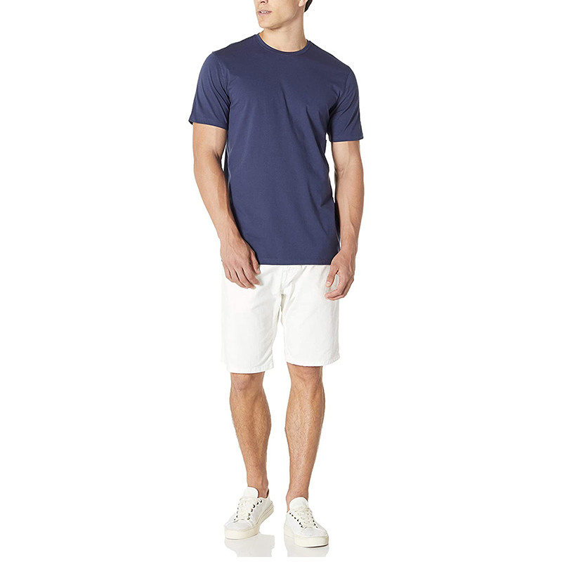 Multi Color Mens Casual Short Sleeve Shirts 100% Cotton Crew Neck T Shirt ODM