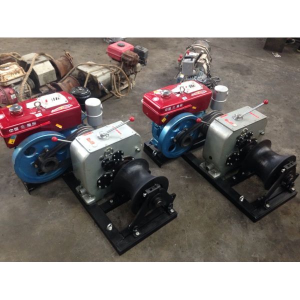 5T Water Cooled Diesel Engine Cable Winch Puller for Tower Erection