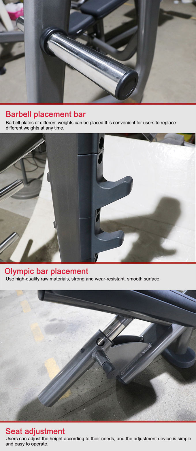 Commercial Adjustable Incline Bench Press Machine Three Layers Powder Coating