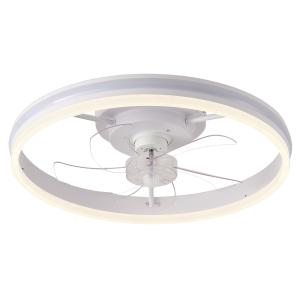China 20 Inch Flush Mount Ceiling Fan Light , Bedroom White Fandelier Ceiling Fan With Light factory