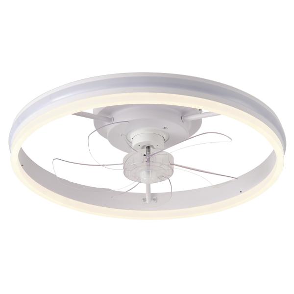 20 Inch Flush Mount Ceiling Fan Light , Bedroom White Fandelier Ceiling Fan With