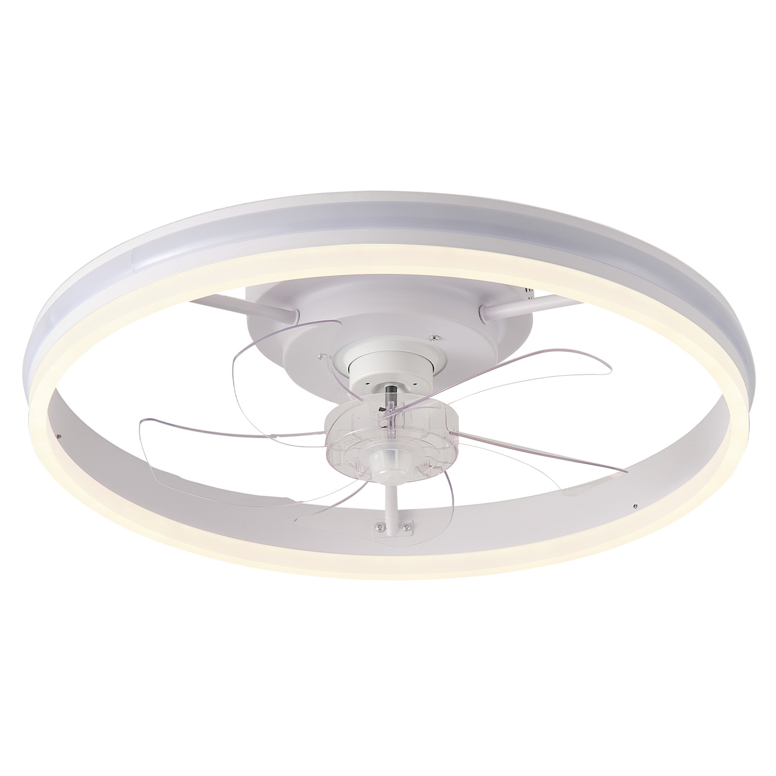 20 Inch Flush Mount Ceiling Fan Light , Bedroom White Fandelier Ceiling Fan With Light