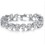 Platinum Plated Clear Cubic Zirconia Tennis Bracelet for Women Jewelry