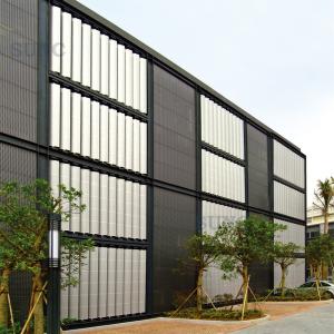 China Vertical Aluminum Sun Shading Louvers Aerofoil Fixed Electric Manual Control factory