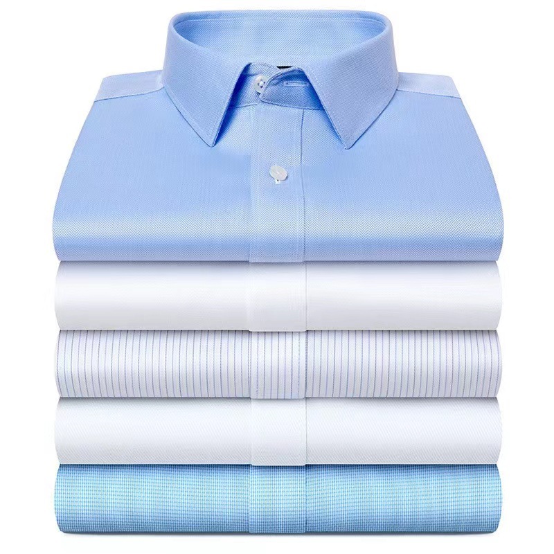 Vintage 100% Cotton Working Silk Print Dress Business Shirts for Men No Iron Required
