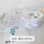 40mm Polyester Organza Ribbon With Satin Edge Shinny Pink Organza Ribbon