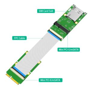 Mini PCI-E 52Pin To MPCIe Wireless Adapter Card With 1 SIM Slot FPC Cable For