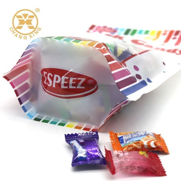 China Low MOQ Digital Print Food Grade Candy Packing Bags Custom Logo Printed Zipper Lock Stand up Candy Bags factory