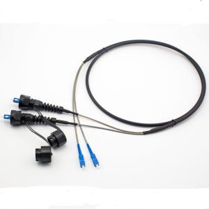 China Outdoor 2core Singlemode ODVA to SC Connector Waterproof Fiber Optic Patch Cable armore breakout factory