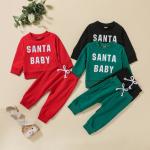 Baby Boys And Girls Children'SSolid Pants Two Piece Outfit Worsted