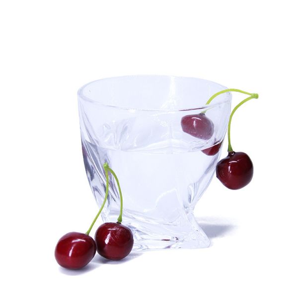 China Clear Martell Whiskey Drinking Cup Tumbler Glasses Spiral Ripple factory