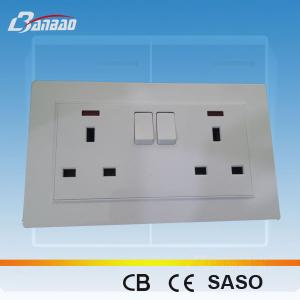 China LK4057B 13A UK double switched socket factory